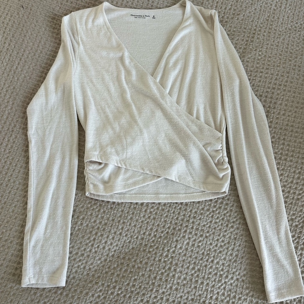 Abercrombie & Fitch Cream Wrap Blouse